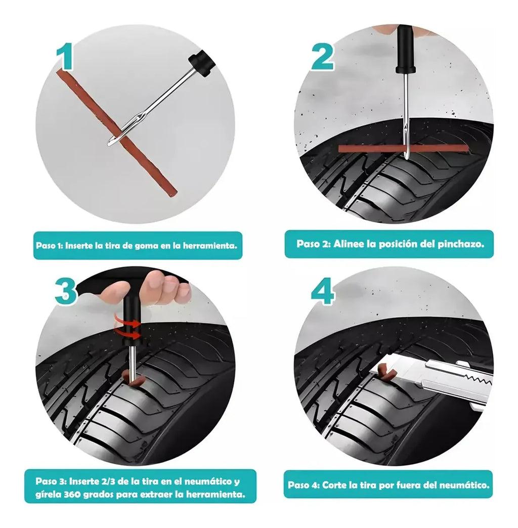 Kit Reparador de Llantas para Emergencias | Reparación Rápida en Carretera