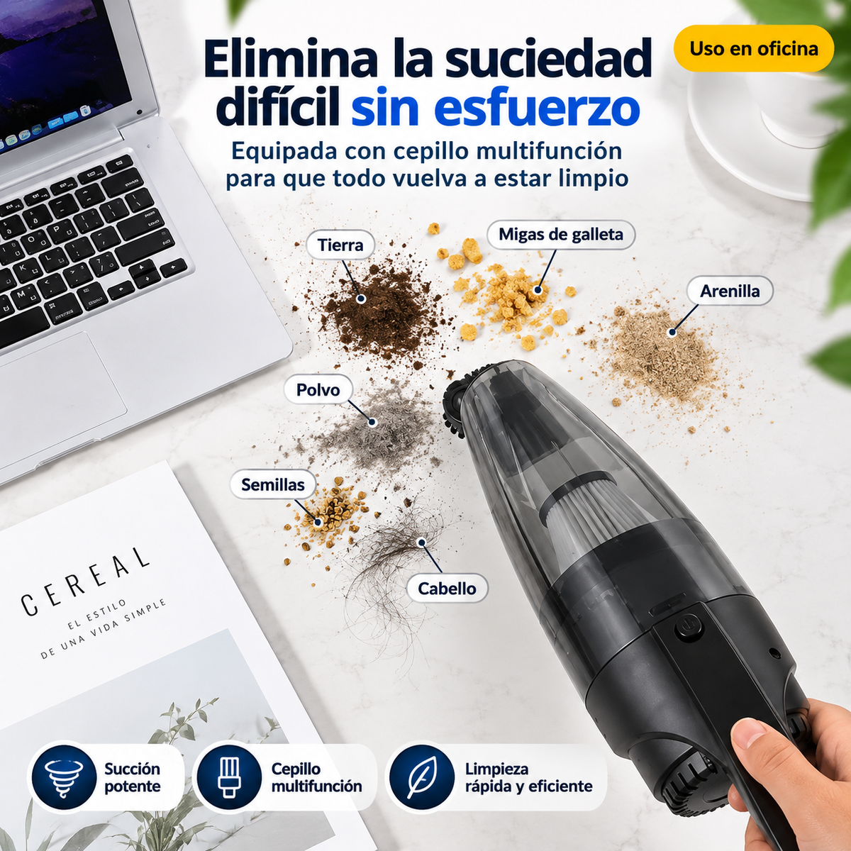 Aspiradora Portátil Inalámbrica para Auto y Hogar | Limpieza Rápida en Cualquier Lugar